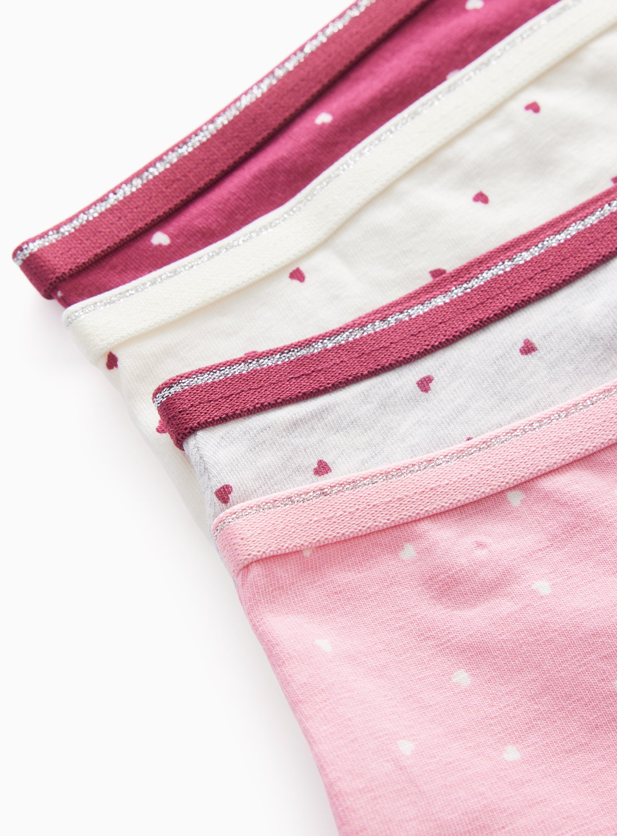 Pink Polka Dot Shorts 5 Pack  5-6 years - Image 2 thumbnail